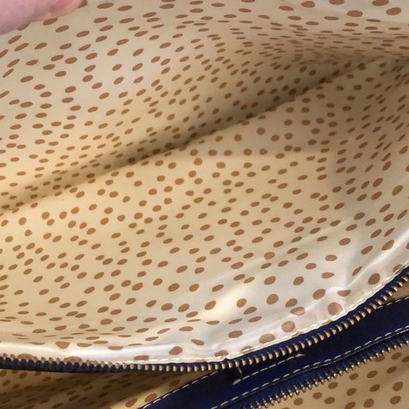 KATE SPADE Cobalt Blue Leather Satchel Tote Shoulder Bag with Three Sections - Picture 13 of 15